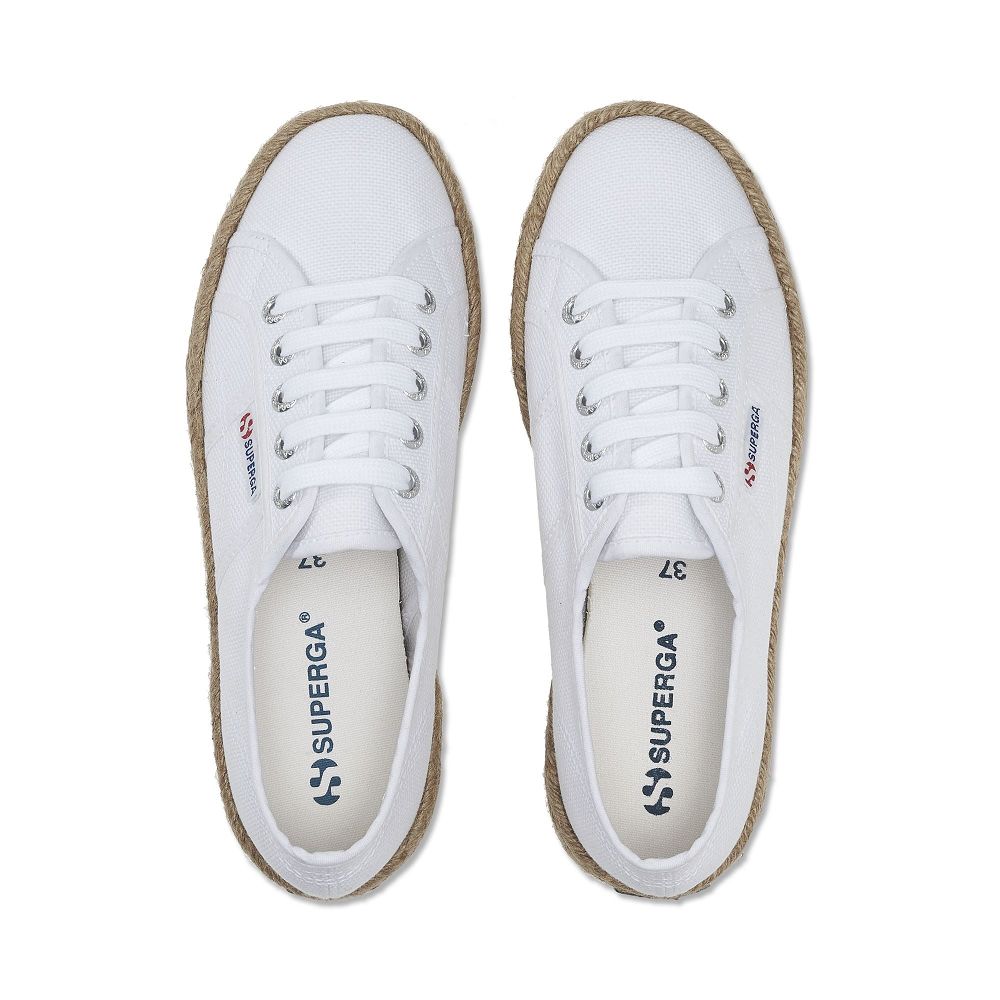 Superga 2730 Rope White Platform Sneakers - Women's Sneakers USA | US9698034